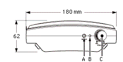 ウエストベルト型拡声器寸法図